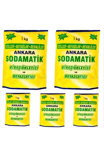 ankara sodamatik Kireç Önleyici ve Beyazlatıcı 1 kg  5 Adet