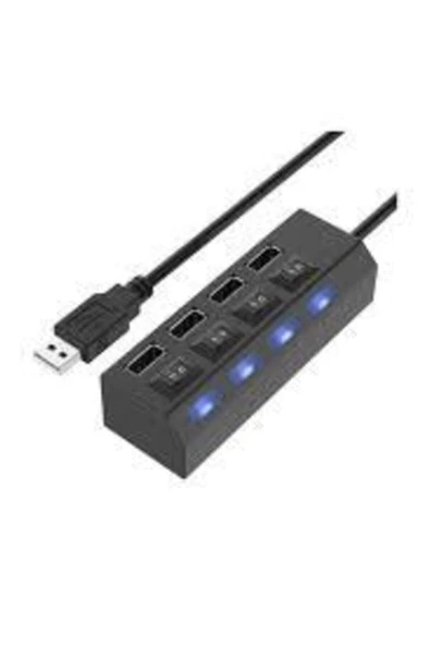 TrendTech 4 Port Usb Hub 2.0 Çoklayıcı Anahtarlı Işıklı Çoğaltıcı Switch