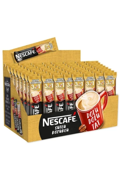 Nescafe 3'ü 1 Arada Sütlü Köpüklü Kahve 17.5gr 72'li Paket