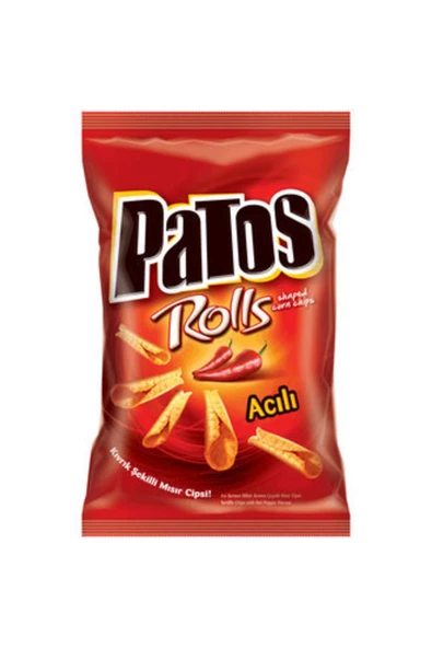 Patos Rolls Acı Biber Aromalı Çeşnili Mısır Cipsi 109 G ( 8 Adet )