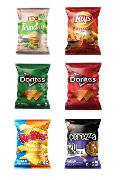 DORİTOS Lays Ruffles Çerezza Karma Cips Paketi Karma Cips Paketi