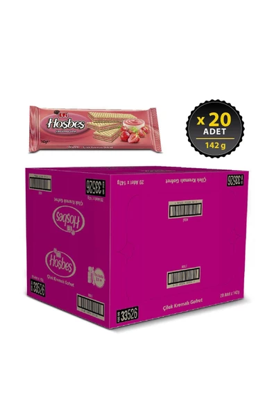 Eti Hoşbeş Çilek Kremalı Gofret 142 g x 20 Adet - 2