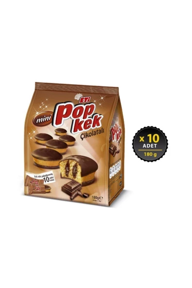 Eti Popkek Mini Çikolatalı Kek 180 g x 10 Adet