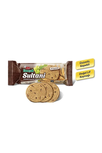 Eti Burçak Sultani Üzümlü Kepekli Bisküvi 123 g x 12 Adet - 3