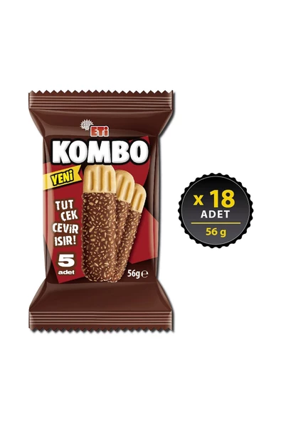 Eti Kombo Hindistan Cevizi ve Çikolata Kaplamalı Bisküvi 56 g x 18 Adet - 2