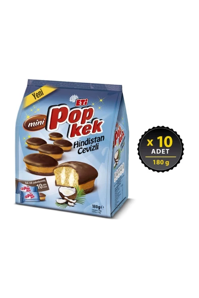 Eti Popkek Mini Hindistan Cevizli Kek 180 g x 10 Adet