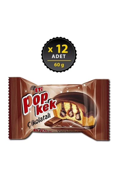 Eti Popkek Çikolatalı Kek 60 g x 12 Adet