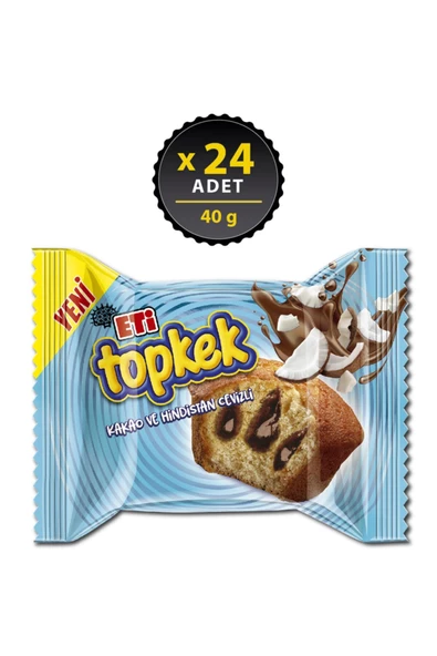 Eti Topkek Kakao ve Hindistan Cevizli 40 g x 24 Adet