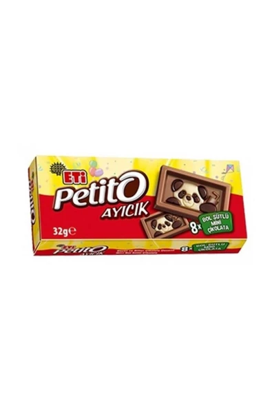Eti Petito Ayıcık Mini Sütlü Çikolata 32 Gr. (16 Adet)
