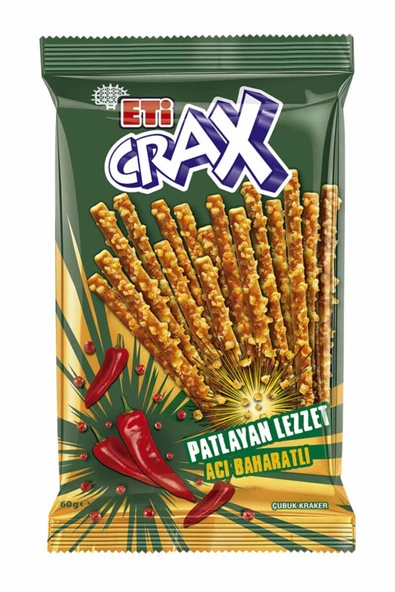 Eti Crax Patlayan Çubuk Kraker 50gr Baharatlı 18 Adet