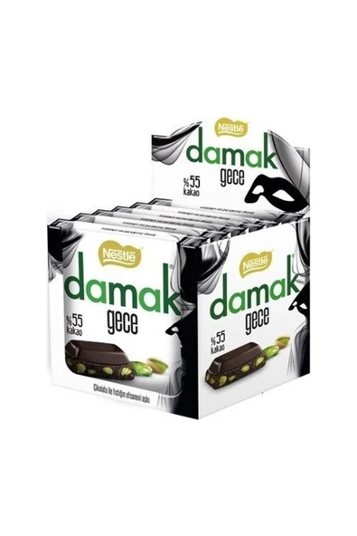 Hepsi Yöresel Nestle Damak Gece Antep Fıstıklı Bitter Çikolata Kare 63 Gr 6'lı