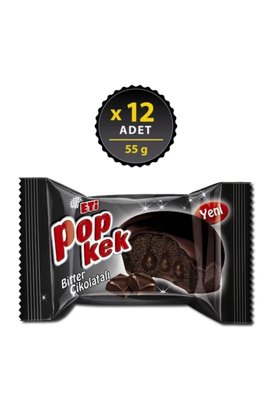 Eti Popkek Bitter Çikolatalı Kek 55 g x 12 Adet