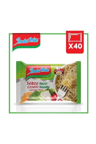 İndomie Sebze Çeşnili Hazır Noodle 40'lı Koli