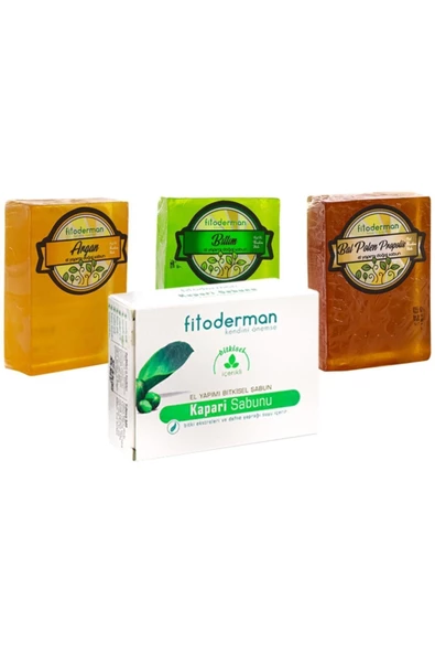 Fitoderman Doğal Propolis & E Vitamini & C Vitamini Içerikli Cilt Ve Saç Besleyici Sabun Seti 4*lü