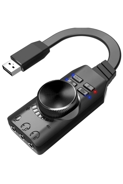 Alfais 4677 Usb Harici Ses Kartı 7.1 Dönüştürücü Plextone Gs3 Pubg Lol Mikrofon Destekli