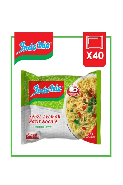 İndomie 3dk Hazırlanan Muhteşem Lezzet Sebze'li Noodle 75gr X40