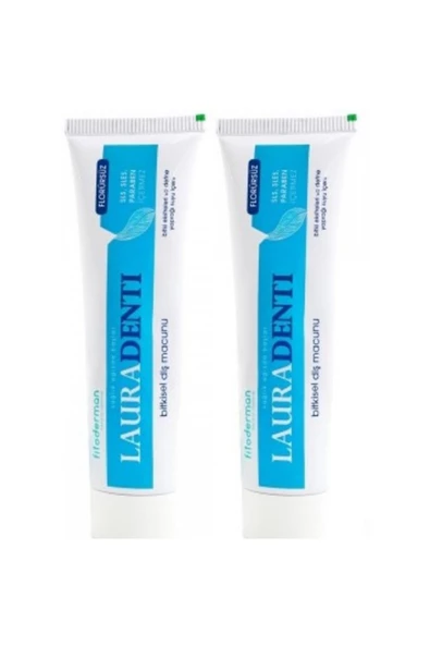 Fitoderman Lauradenti Koku Tartar Leke Hassasiyet Önleyici, Beyazlatıcı Florürsüz Diş Macunu 100 ml X 2 Adet