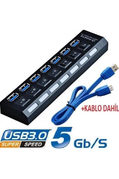 GELDEGELSİN 7 Port Usb 3.0 Hub Çoklayıcı Çoğaltıcı Switch