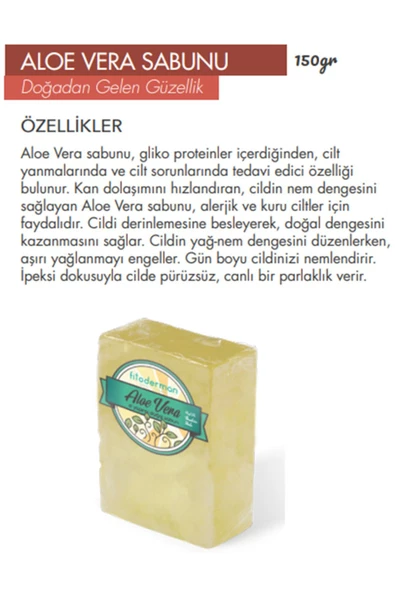 Fitoderman Cilt Yenileyici & Besleyici & Beyazlatıcı Doğal Aloe Vera Bakım Sabunu 150 gr - 2