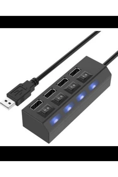 ema 4 portlu ışıklı ve anahtarlı 2.0 usb çoğaltıcı