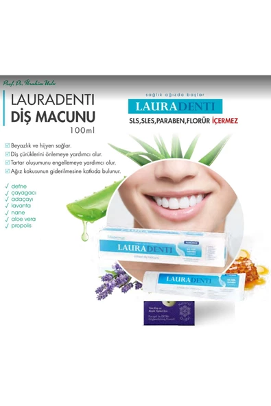 Fitoderman Lauradenti Koku Tartar Leke Hassasiyet Önleyici, Beyazlatıcı Florürsüz Diş Macunu 100 ml X 3 Adet - 2