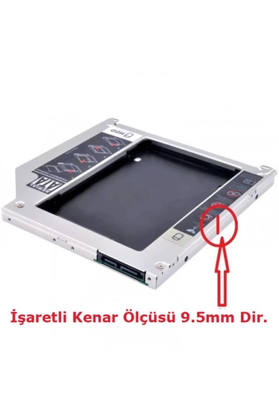 Vigor 9.5mm Sata Hdd Harddisk Caddy Kızak Kutu Laptop Ssd Notebook Ikinci Hdd Takma - 4
