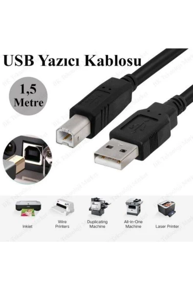 Class 1.5 Metre Usb Yazıcı Kablosu Usb A Usb B Kablo 1.5m Printer Kablo