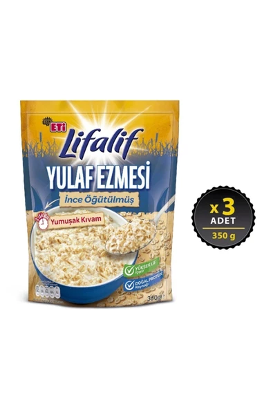 Eti Lifalif İnce Öğütülmüş Yulaf Ezmesi 350 g x 3 Adet