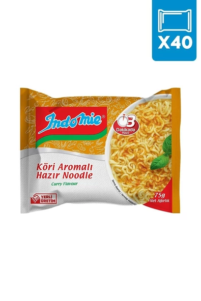 İndomie Köri Aromalı Hazır Noodle 40 Lı Orjinal Paket