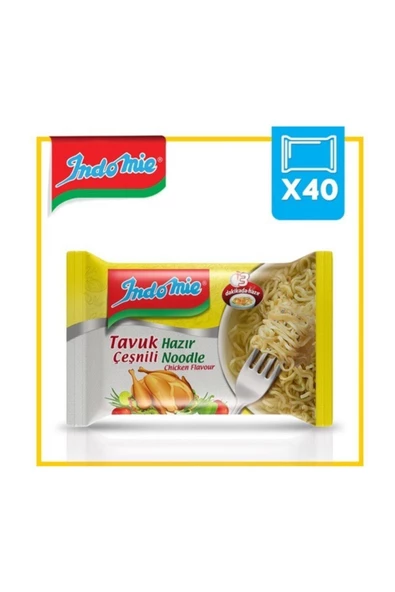 İndomie 40'lı Tavuk Çeşnili Hazır Noodle Koli