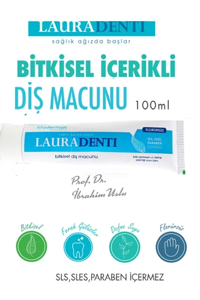 Fitoderman Lauradenti Koku Tartar Leke Hassasiyet Önleyici, Beyazlatıcı Florürsüz Diş Macunu 100 ml X 3 Adet - 4