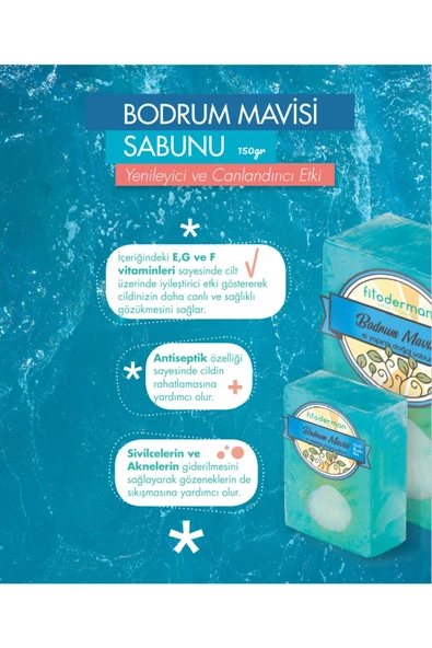 Fitoderman E Vitaminli Canlandırcı Doğal Bodrum Mavisi Bakım Sabunu 150 gr