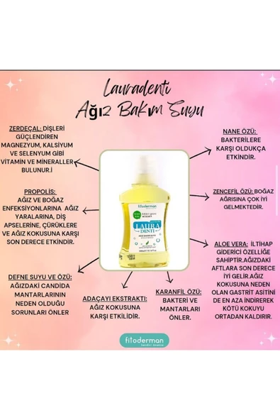 Fitoderman Lauradenti Diş Plak Önleyici, Nefes Tazeleyici Ağız Bakım Suyu 300 Ml 2 Adet - 2