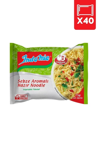 İndomie Sebze Aromalı Hazır Noodle 40 Lı Orjinal Paket