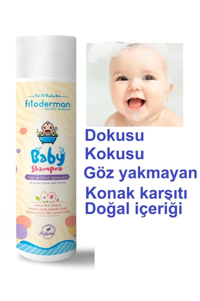 Fitoderman Kokusu, Dokusu, Göz Yakmayan, Konak Karşıtı Bebek Şampuanı - 1