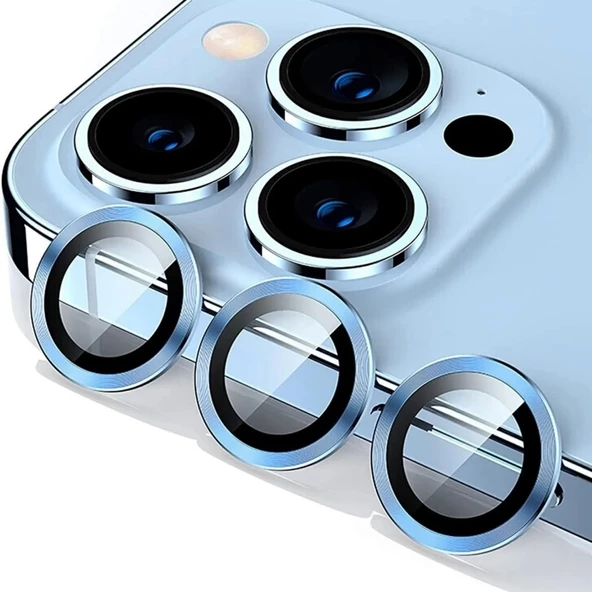 Apple Iphone 13 Pro Uyumlu Kamera Koruyucu Lens MAVİ