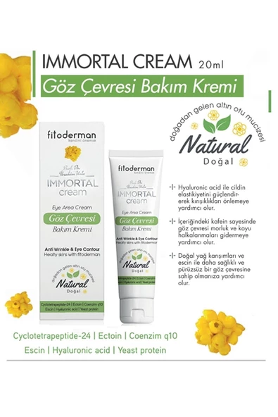 Fitoderman Immortal Morluk Ve Şişlik Azaltıcı, Nemlendirici, Kırışıklık Karşıtı Göz Çevresi Bakım Kremi 20 Ml - 2