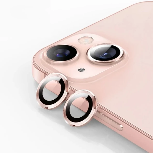 Iphone 15 Birebir Uyumlu Kamera Lens Koruyucu Cam PEMBE