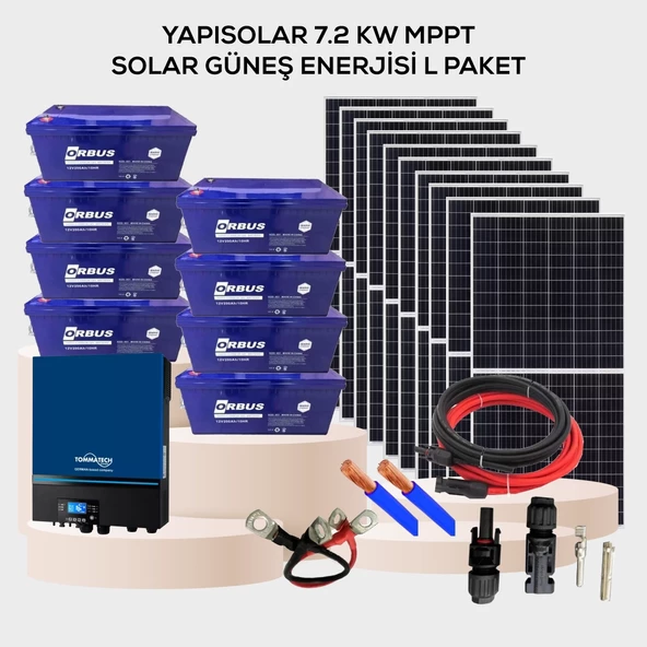 Yapısolar 7.2 Kw Mppt Solar Güneş Enerjisi L Paket