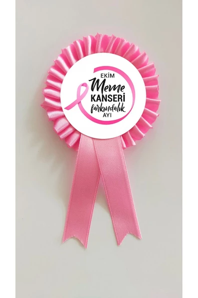 yıldızkurdelaankara 1-31 EKİM MEME KANSERİ FARKINDALIK AYI SATEN KOKART ROZET 10 ADET ürün görseli