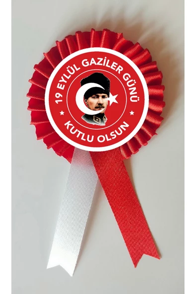 yıldızkurdelaankara 19 EYLÜL GAZİLER GÜNÜ SATEN KOKART ROZET 10 ADET - 1