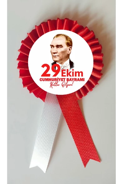 yıldızkurdelaankara 29 EKİM CUMHURİYET BAYRAMI SATEN KOKART ROZET 25 ADET ürün görseli