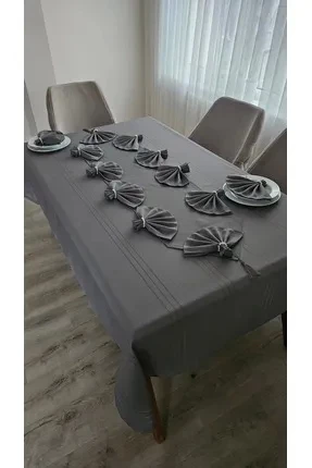 NİVEMESHOME ANTRASİT 160*220 COLBER MASA ÖRTÜSÜ - 2