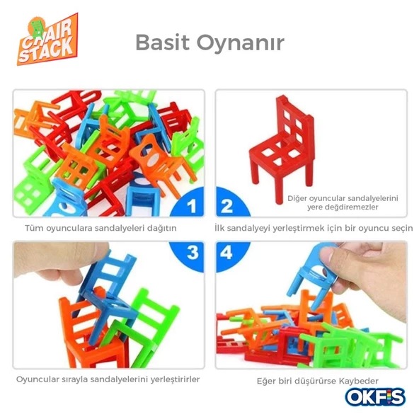 Chair Stack Eğitici Sandalye Denge Oyunu - 5
