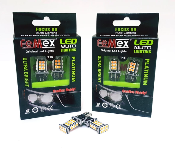 Renault Megane 4 Arka Sinyal Led Ampulu + Dekoder FEMEX W16W T15 Platinum - 3