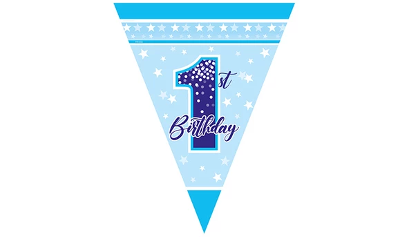 1 Yaş Fırst Bırthday Stars Boy Üçgen Bayrak Set 2,90