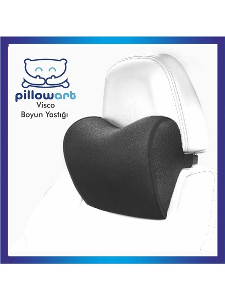 PİLLOWART araç boyun yastığı, hafızalı köpük, hafızalı seyahat yastığı, ayarlanabilir uyku yastığı