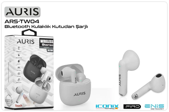 Kulaklık Bluetooth Auris ARS-TW04 Beyaz