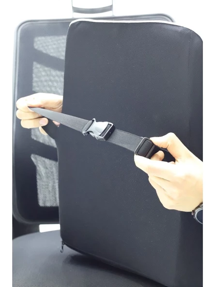 PİLLOWART Hafızalı Köpük  Sırt Yastığı -Ofis  ve Araba Koltuğu için Ergonomik  Arka  Elastik Yastık - 4