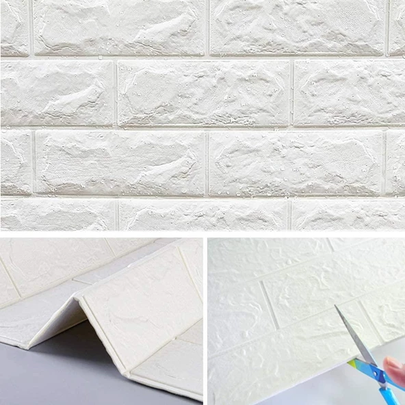 Renkli Duvarlar 70x23cm 0,16m2 Kendinden Yapışkanlı Duvar Paneli 3D Duvar Kaplama - 3